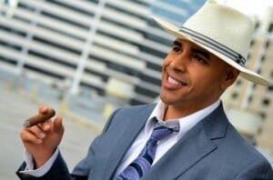 Jonathan Pollard with a cigar